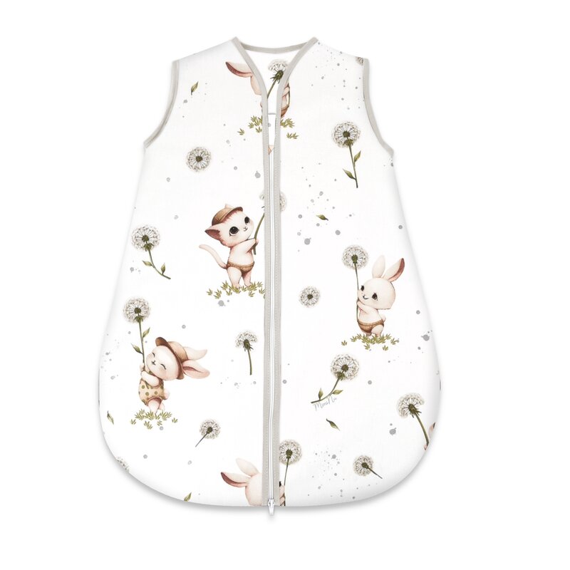 Sac de dormit, MimiNu, Pentru bebelusi, De iarna, Din bumbac certificat Oeko Tex Standard 100, Cu fermoar, 70 cm, 2.5 Tog, Cats - gogobaby.ro
