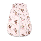 Sac de dormit, MimiNu, Pentru bebelusi, De iarna, Din bumbac certificat Oeko Tex Standard 100, Cu fermoar, 70 cm, 0 - 6 luni, 2.5 Tog, Little Ballerina Pink