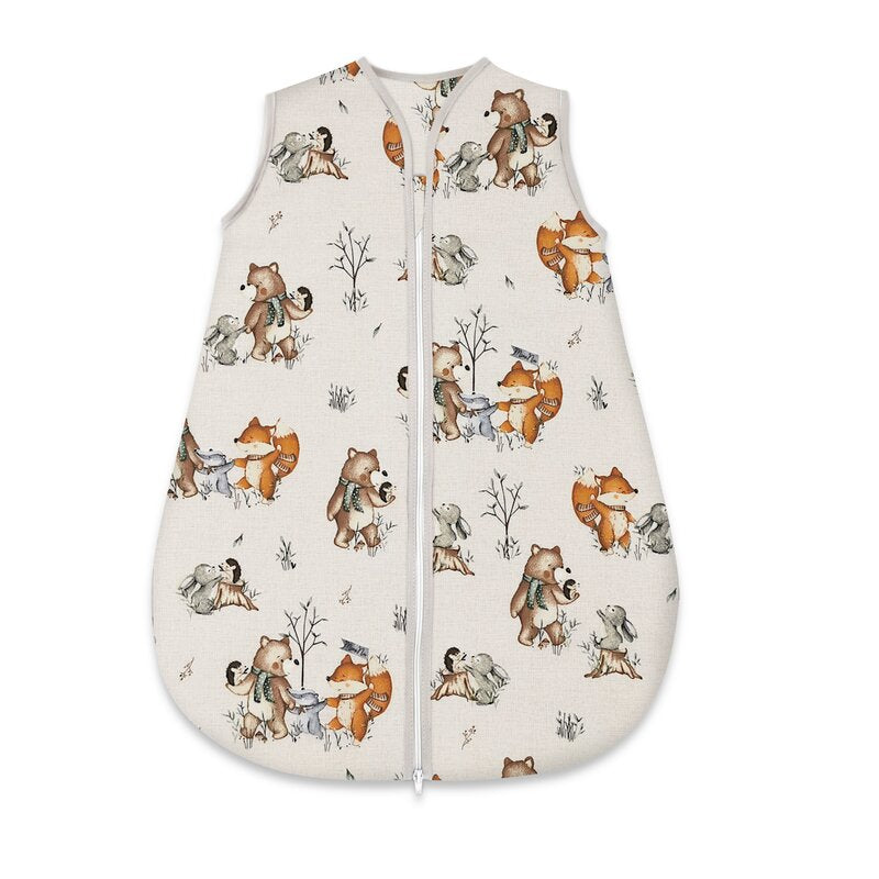 Sac de dormit, MimiNu, Pentru bebelusi, De iarna, Din bumbac certificat Oeko Tex Standard 100, Cu fermoar, 70 cm, 0 - 6 luni, 2.5 Tog, Time for fun - gogobaby.ro
