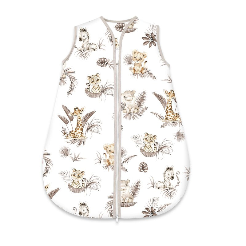 Sac de dormit, MimiNu, Pentru bebelusi, De iarna, Din bumbac certificat Oeko Tex Standard 100, Cu fermoar, 70 cm, 2.5 Tog, Savanna - gogobaby.ro