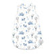 Sac de dormit, MimiNu, Pentru bebelusi, De iarna, Din bumbac certificat Oeko Tex Standard 100, Cu fermoar lateral, Cu capse pe umar, 74 cm, 0 - 6 luni, 2.5 Tog, Blue Plane