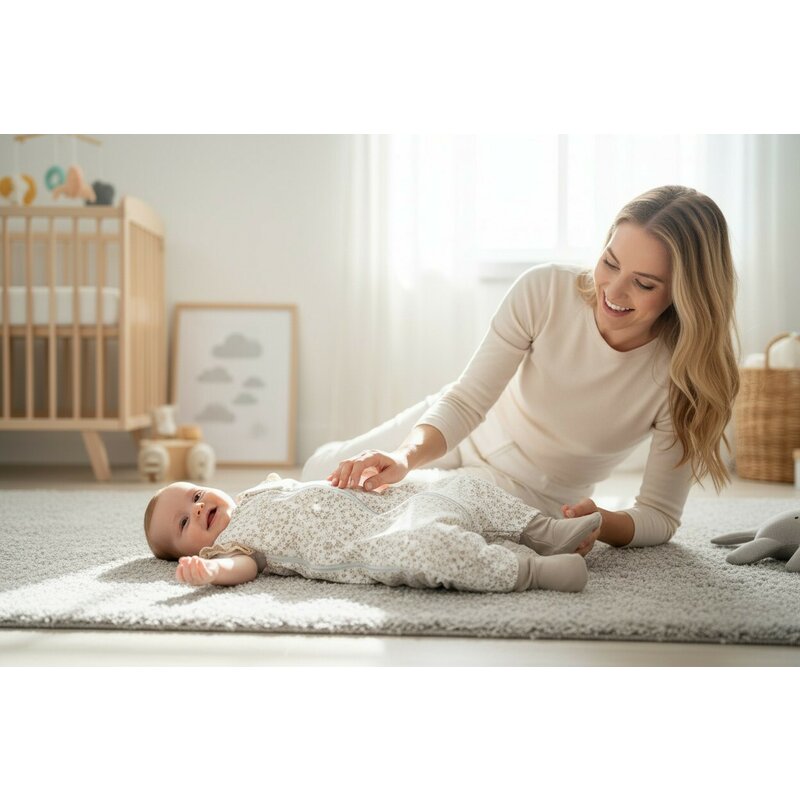 Sac de dormit, MimiNu, Premium, Cu picioruse, De iarna, Din bumbac certificat Oeko Tex Standard 100, Cu dantela si volan, 90 cm, S, Meadow - gogobaby.ro