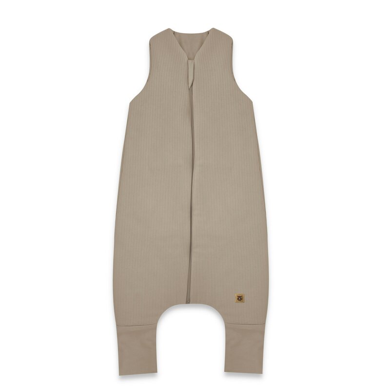 Sac de dormit, MimiNu, Premium, Cu picioruse, De iarna, Din bumbac interlock certificat Oeko Tex Standard 100, Cu fermoar, 2 - 6 ani, M, Soft Mocha - gogobaby.ro