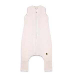 Sac de dormit, MimiNu, Premium, Cu picioruse, De iarna, Din bumbac interlock certificat Oeko Tex Standard 100, Cu fermoar, 2 - 6 ani, M, Soft Powder Pink Stripes