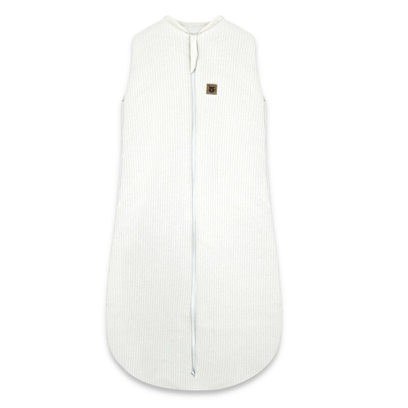 Sac de dormit, MimiNu, Premium, Din bumbac interlock, Materiale certificate Oeko Tex Standard 100, Cu fermoar, 3 - 12 luni, 2.5 Tog, Soft Ecru - gogobaby.ro