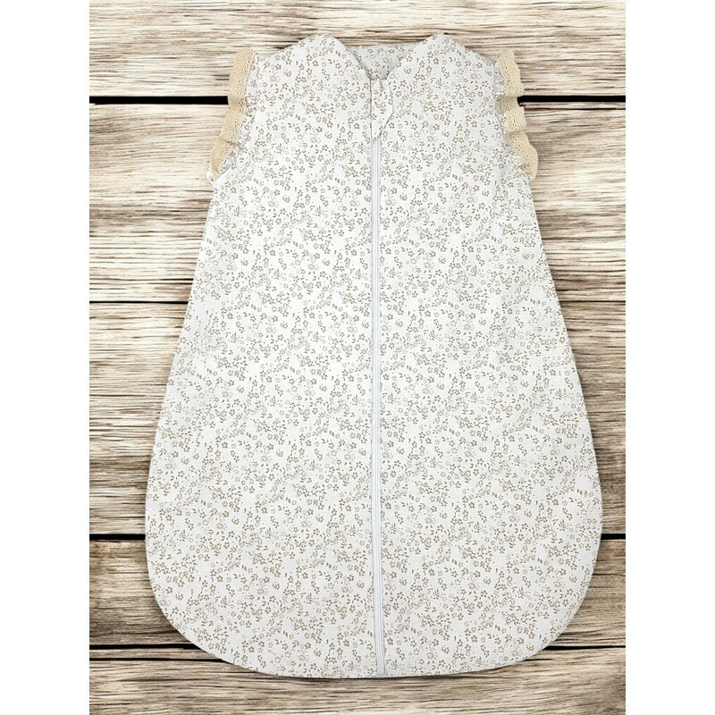 Sac de dormit, MimiNu, Premium, Pentru bebelusi, De iarna, Din bumbac certificat Oeko Tex Standard 100, Cu dantela si volan, 70 cm, 2.5 Tog, Meadow - gogobaby.ro