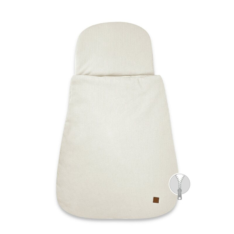 Sac de dormit multifunctional, MimiNu, Pentru patut, landou sau cosulet, Din bumbac interlock, Materiale certificate Oeko Tex Standard 100, Soft Beige