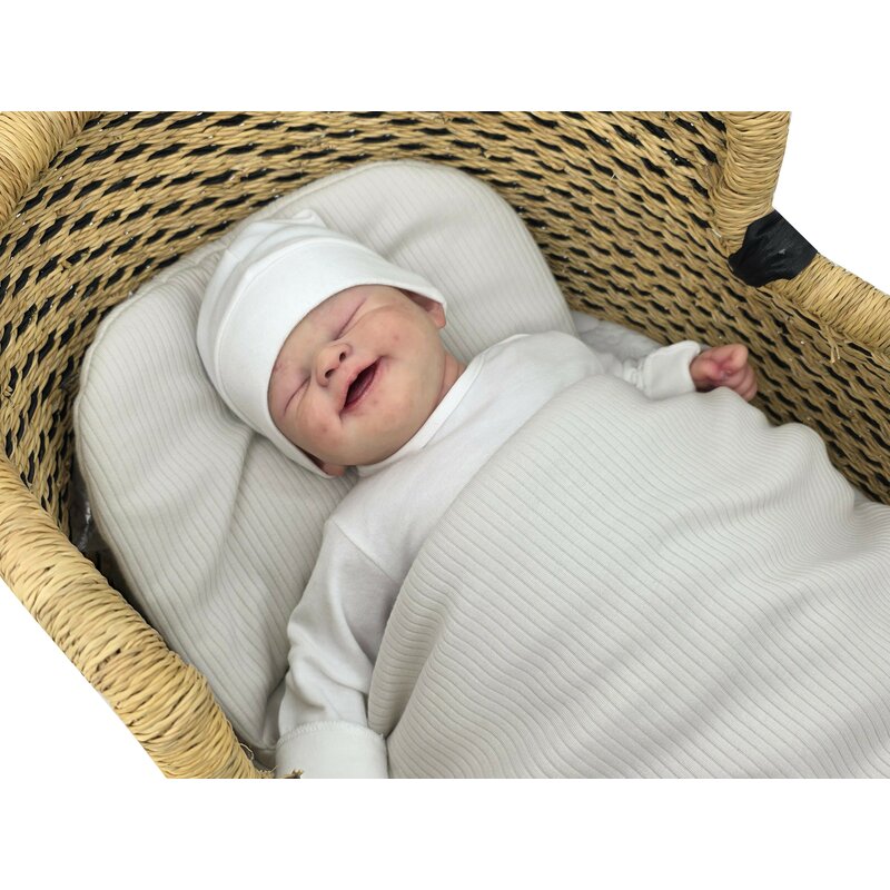Sac de dormit multifunctional, MimiNu, Pentru patut, landou sau cosulet, Din bumbac interlock, Materiale certificate Oeko Tex Standard 100, Soft Beige - gogobaby.ro