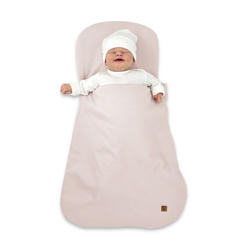Sac de dormit multifunctional, MimiNu, Pentru patut, landou sau cosulet, Din bumbac interlock, Materiale certificate Oeko Tex Standard 100, Soft Powder Pink