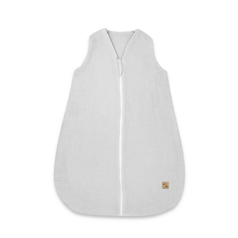 Sac de dormit, Qmini, Cu fermoar, Pentru bebelusi, De iarna, Din muselina dubla, 70 cm, Material certificat Oeko Tex Standard 100, Gray - gogobaby.ro