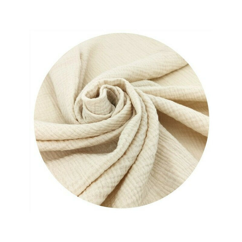 Sac de dormit, Qmini, Cu picioruse, De iarna, Din muselina dubla, Cu fermoar pe mijloc, 90 cm, S, Material certificat Oeko Tex Standard 100, Warm Beige