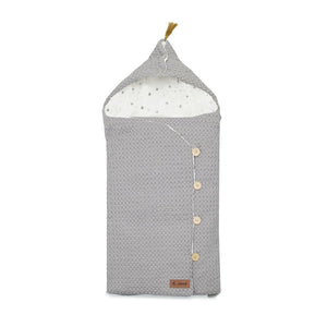 Sac de iarna cu gluga, Jane, Mims Plus, Pentru carucior si scoica auto, 88 x 43 cm, Inchidere cu nasturi si fermoar, Dim Grey