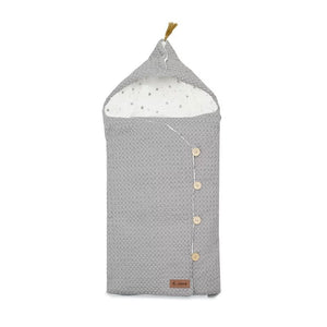 Sac de iarna cu gluga, Jane, Mims Plus, Pentru carucior si scoica auto, 88 x 43 cm, Inchidere cu nasturi si fermoar, Dim Grey