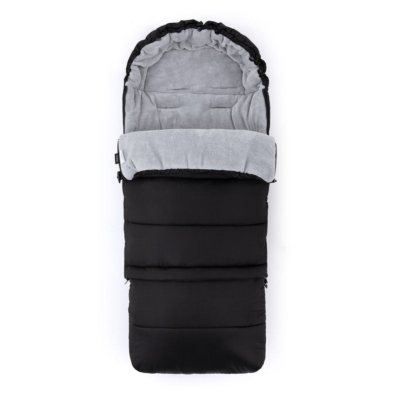 Sac de iarna, Feedo, Multifunctional, 3 in 1, Pentru carucior, landou sau scaun auto, Fermoar care permite scurtarea dimensiunii, Cu snur, 110 cm, 0-3 ani, Black - gogobaby.ro