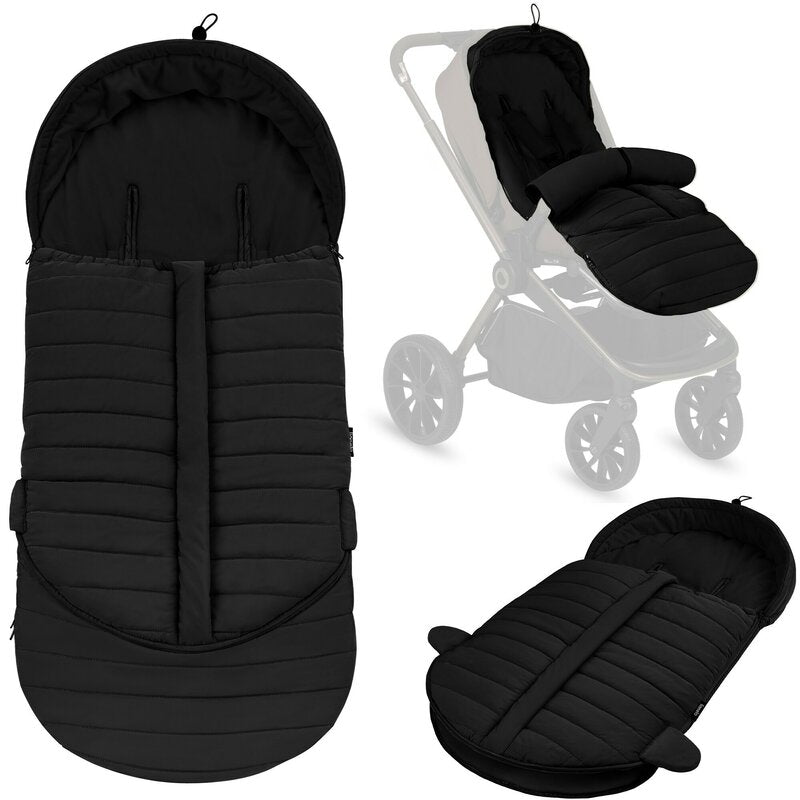 Sac de iarna, Lionelo, Oli, Pentru carucior, landou sau scaun auto, 101x45 cm, Impermeabil, Rezistent pana la -20 grade, Extensibil, Negru - gogobaby.ro