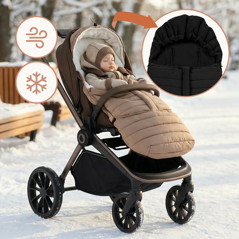 Sac de iarna, Lionelo, Oli, Pentru carucior, landou sau scaun auto, 101x45 cm, Impermeabil, Rezistent pana la -20 grade, Extensibil, Negru - gogobaby.ro