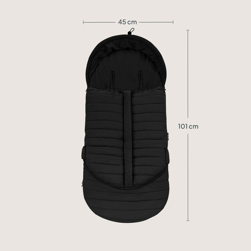 Sac de iarna, Lionelo, Oli, Pentru carucior, landou sau scaun auto, 101x45 cm, Impermeabil, Rezistent pana la -20 grade, Extensibil, Negru - gogobaby.ro