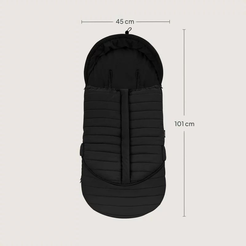 Sac de iarna, Lionelo, Oli, Pentru carucior, landou sau scaun auto, 101x45 cm, Impermeabil, Rezistent pana la -20 grade, Extensibil, Negru