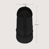 Sac de iarna, Lionelo, Oli, Pentru carucior, landou sau scaun auto, 101x45 cm, Impermeabil, Rezistent pana la -20 grade, Extensibil, Negru
