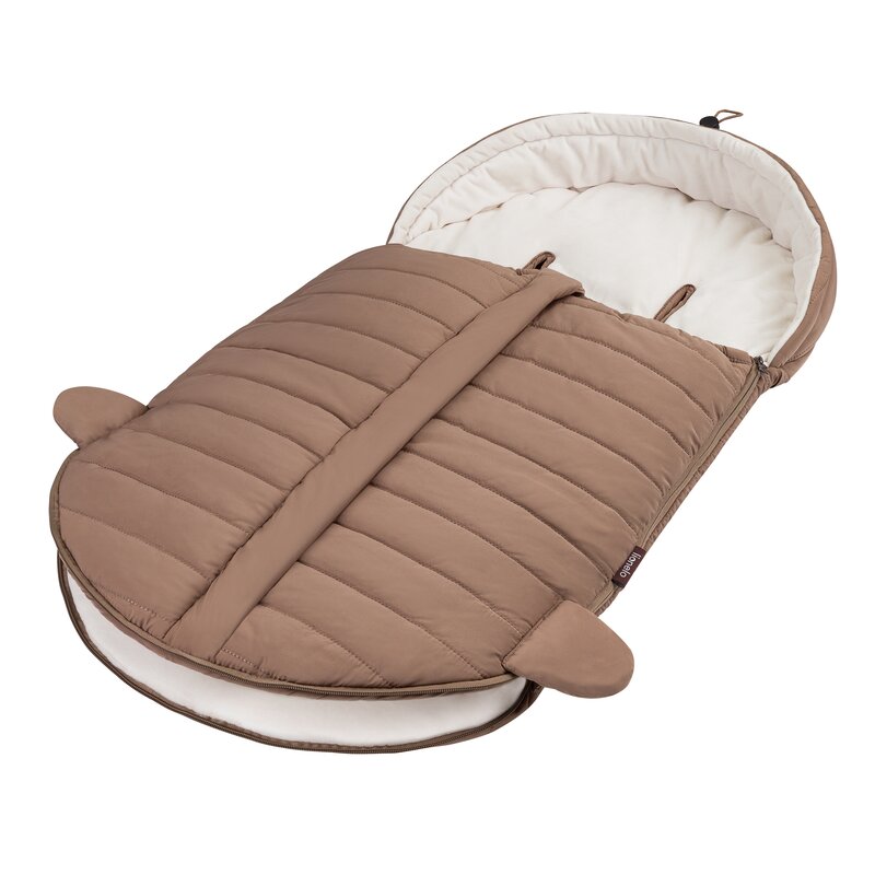 Sac de iarna, Lionelo, Oli, Pentru carucior, landou sau scaun auto, 101x45 cm, Impermeabil, Rezistent pana la -20 grade, Extensibil, Maro