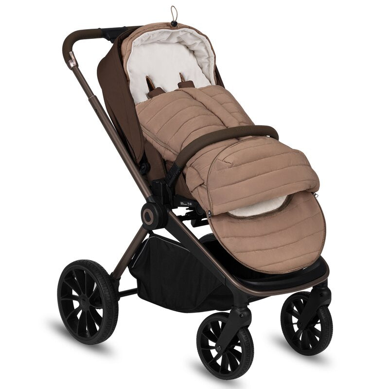 Sac de iarna, Lionelo, Oli, Pentru carucior, landou sau scaun auto, 101x45 cm, Impermeabil, Rezistent pana la -20 grade, Extensibil, Maro - gogobaby.ro