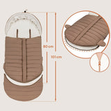 Sac de iarna, Lionelo, Oli, Pentru carucior, landou sau scaun auto, 101x45 cm, Impermeabil, Rezistent pana la -20 grade, Extensibil, Maro