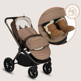 Sac de iarna, Lionelo, Oli, Pentru carucior, landou sau scaun auto, 101x45 cm, Impermeabil, Rezistent pana la -20 grade, Extensibil, Maro