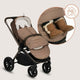 Sac de iarna, Lionelo, Oli, Pentru carucior, landou sau scaun auto, 101x45 cm, Impermeabil, Rezistent pana la -20 grade, Extensibil, Maro
