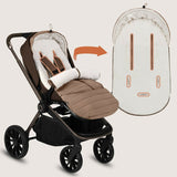 Sac de iarna, Lionelo, Oli, Pentru carucior, landou sau scaun auto, 101x45 cm, Impermeabil, Rezistent pana la -20 grade, Extensibil, Maro
