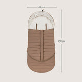 Sac de iarna, Lionelo, Oli, Pentru carucior, landou sau scaun auto, 101x45 cm, Impermeabil, Rezistent pana la -20 grade, Extensibil, Maro