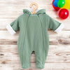 Salopeta de iarna, New Baby, Pentru bebelusi, Cu gluga, Marime 62, Din bumbac si elastan, Cu captuseala din polar, Frosty Mint