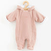 Salopeta de iarna, New Baby, Pentru bebelusi, Cu gluga, Marime 68, Din bumbac si elastan, Cu captuseala din polar, Frosty Pink