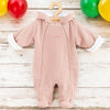 Salopeta de iarna, New Baby, Pentru bebelusi, Cu gluga, Marime 68, Din bumbac si elastan, Cu captuseala din polar, Frosty Pink