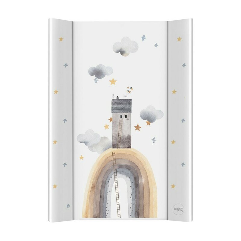 Saltea de infasat, Ceba Baby, Basic, Cu Intaritura, 70x50 cm, Impermeabila, Pentru comode de infasat, patuturi, Fara ftalati, 0 luni+, Rainbow