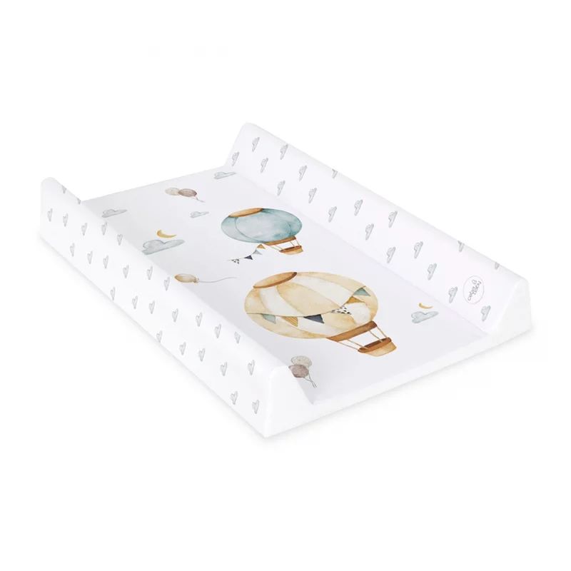 Saltea de infasat, Ceba Baby, Cu Intaritura, Pentru comode, masute de infasat si patuturi, 50x70 cm, Fara BPA, Certificata Oeko-Tex Standard 100, 0 luni+, Basic Balloons