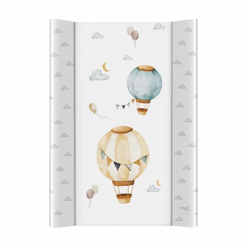 Saltea de infasat, Ceba Baby, Cu Intaritura, Pentru comode, masute de infasat si patuturi, 50x70 cm, Fara BPA, Certificata Oeko-Tex Standard 100, 0 luni+, Basic Balloons