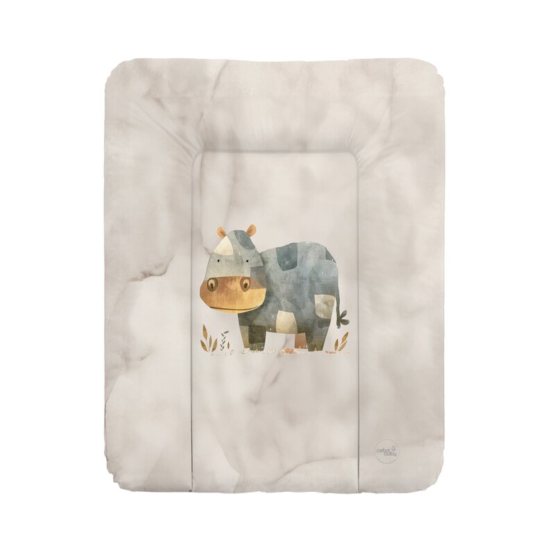 Saltea de infasat, Ceba Baby, Moale, 50x70 cm, Pentru comode si masute de infasat, Fara BPA, Impermeabila, 0 luni+, Basic Cosy Hippo
