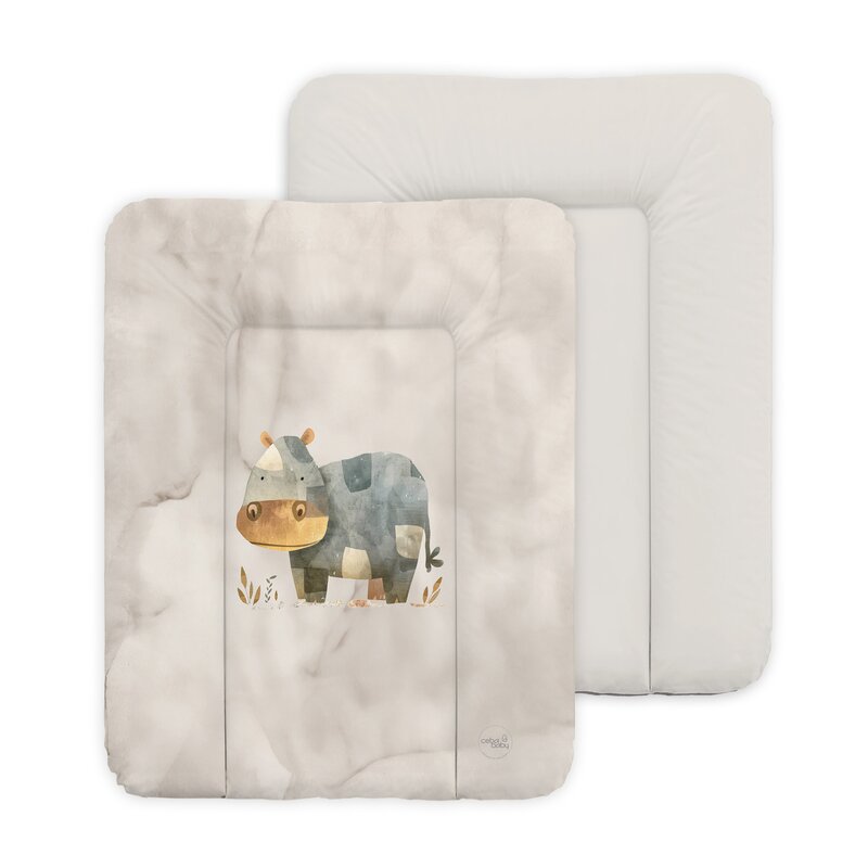 Saltea de infasat, Ceba Baby, Moale, 50x70 cm, Pentru comode si masute de infasat, Fara BPA, Impermeabila, 0 luni+, Basic Cosy Hippo