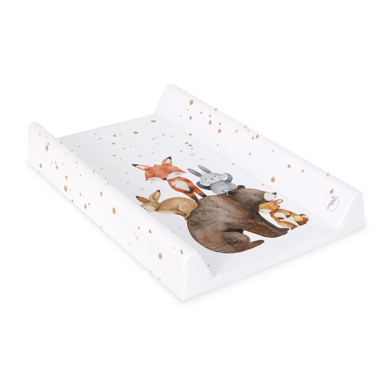 Saltea de infasat, Ceba Baby, Moale, Profilata, 50x70 cm, Pentru comode si masute de infasat, Fara BPA, Impermeabila, 0 luni+, Basic Forest Friends