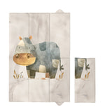 Saltea de infasat, Ceba Baby, Pliabila, 60x40 cm, Suprafata impermeabila, Multifunctionala, Pentru acasa si in deplasari, Basic Cosy Hippo