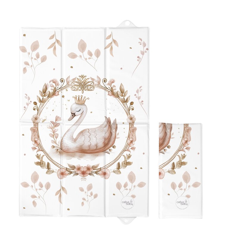 Saltea de infasat, Ceba Baby, Pliabila, 60x40 cm, Suprafata impermeabila, Multifunctionala, Pentru acasa si in deplasari, Basic Glamour Style