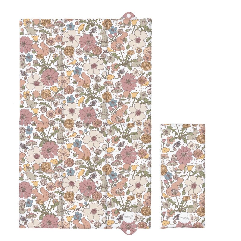 Saltea de infasat, Ceba Baby, Pliabila, 80x50 cm, Suprafata impermeabila, Multifunctionala, Pentru acasa si in deplasari, Basic Garden