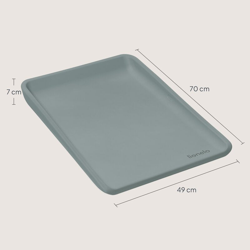 Saltea de infasat, Lionelo, Megs, Moale, Utilizabil si fara husa, Impermeabila, Design ergonomic, 70x49 cm, Fara BPA, Conform cu standardul de securitate EN71-3, 0 luni+, Gri