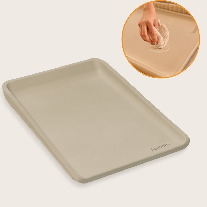 Saltea de infasat, Lionelo, Megs, Moale, Utilizabil si fara husa, Impermeabila, Design ergonomic, 70x49 cm, Fara BPA, Conform cu standardul de securitate EN71-3, 0 luni+, Bej