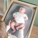 Saltea de infasat, Nattou, Softy, Moale, Utilizabil si fara husa, Design ergonomic, Spuma PU, 70x50x10 cm, Fara BPA, 0 luni+, Gri