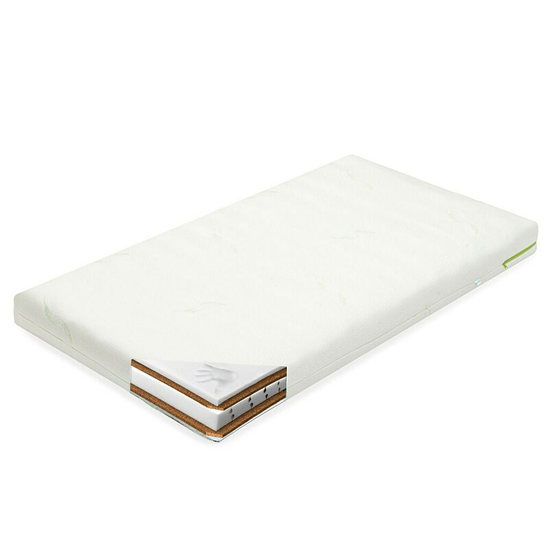 Saltea pentru patut, New Baby, Classy, 120x60x12 cm, Cu Aloe Vera, Compozitie Visco-Molitan-Cocos, Hipoalergenica si antibacteriana, Cu husa detasabila, Alb - gogobaby.ro