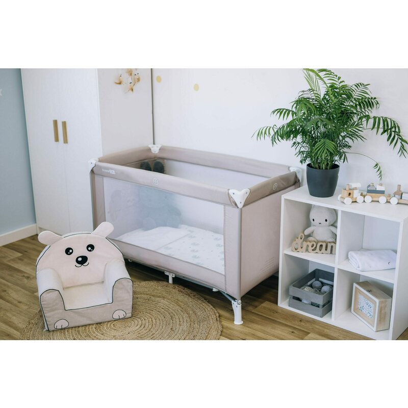 Saltea pliabila, Bubaba, Pentru patut, Cu husa detasabila din bumbac, Pentru patut de dimensiunea 120x60 cm, Conform cu standardul european de securitate EN 16890/2021, Rainbow - gogobaby.ro