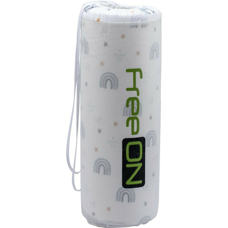 Saltea pliabila, Bubaba, Pentru patut, Cu husa detasabila din bumbac, Pentru patut de dimensiunea 120x60 cm, Conform cu standardul european de securitate EN 16890/2021, Rainbow - gogobaby.ro