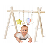 Centru de activitati, Lionelo, Anis Set, Cu arcada Montessori, Din lemn de pin, Jucarii plus, 4 jucarii suspendate, Stimuleaza simturile, Pliere rapida, Salteluta moale antiderapanta, 0+ luni, Multicolor