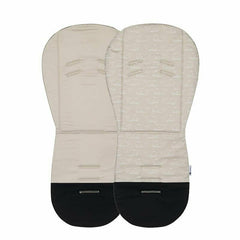 Salteluta pentru carucior, Petite&Mars, Foamy, Din spuma cu memorie, 86 x 42 cm, Reversibila, Universala, Design balenute, Bej